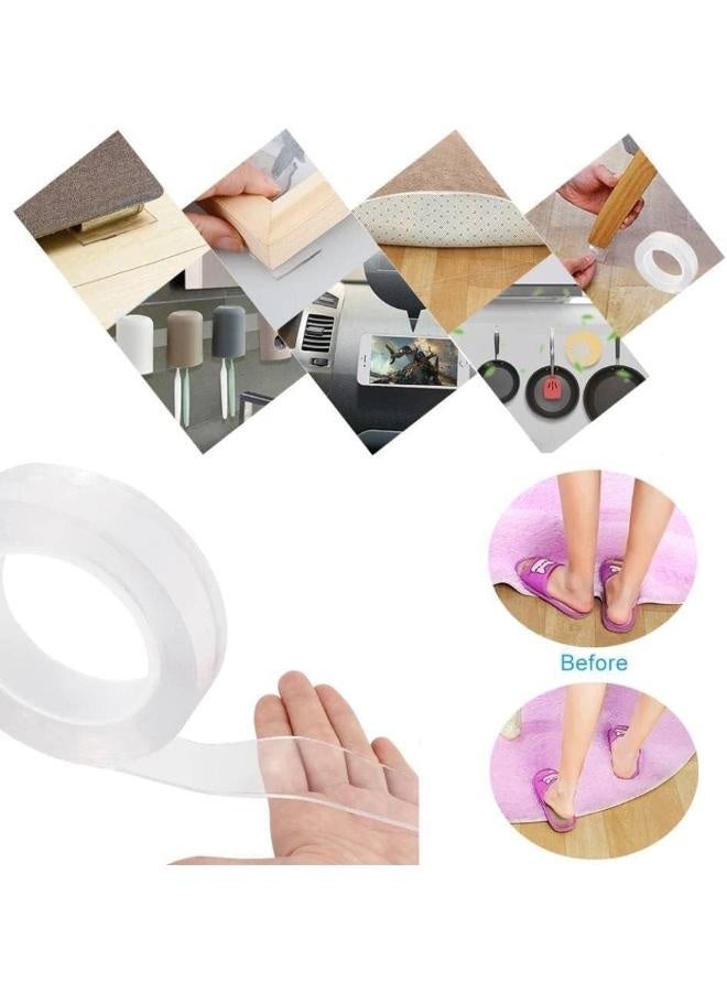 Micro Nano Double-Sided Tape 2.4cm x 3m - Magic, Transparent & Washable - Image 4